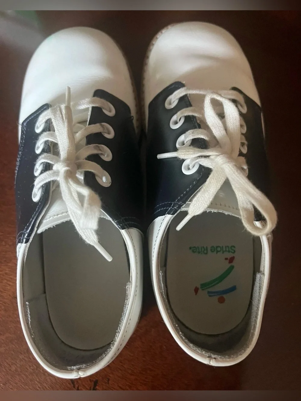 Stride Rite - Navy/White Leather Shoes Size Youth 11 D